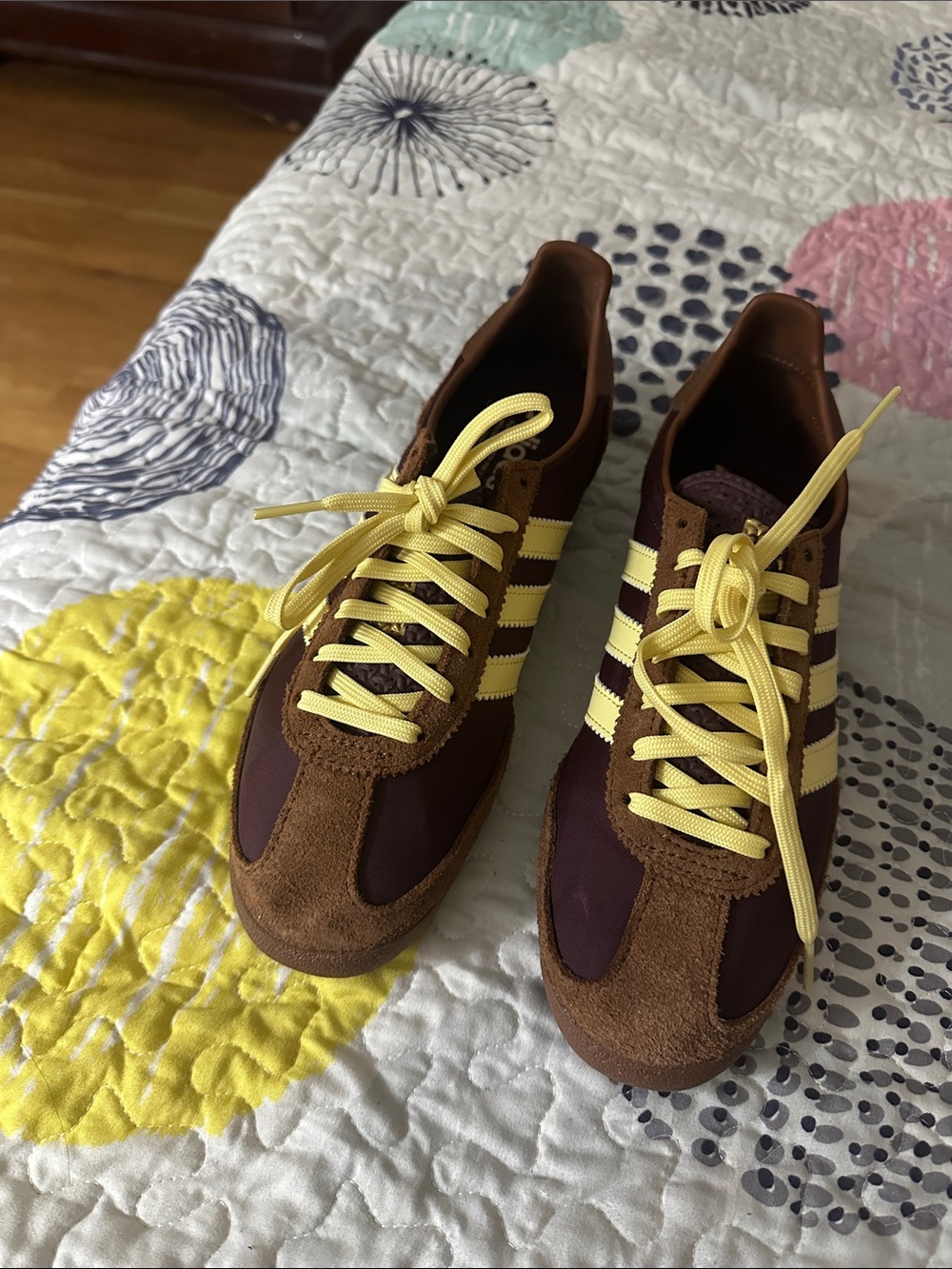 adidas Men’s Brown and Yellow Low-Top Sneakers